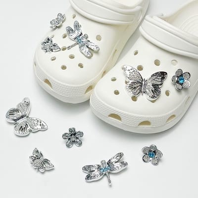 Schoenaccessoires-geschikt voor crocs charms- geschikt voor crocs pins- geschikt voor crocs Accessoires- geschikt voor Crocs Jibbitz-CJ-217 Volledige boord vlinder
