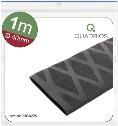 Quadrios 23CA225 Krimpkous zonder lijm Zwart 40 mm 20 mm Krimpverhouding:2:1 1 m