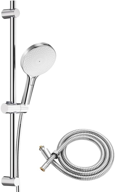 DERW Max Doucheset met Handdouche - 70 cm Glijstang - Verstelbaar - 4 straalstanden Douchekop - 150 cm Doucheslang - Regendouche - Chroom