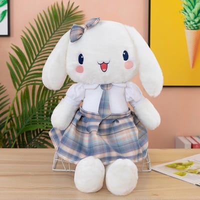Adorable petit lapin blanc JK jupe lapin poupée peluche jouet chiffon poupée fille grande taille poupée endormie 50cm
