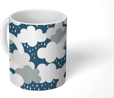 Mok - Koffiemok - Regenboog - Wolk - Regen - Kinderen - Patronen - Mokken - 350 ML - Beker - Koffiemokken - Theemok