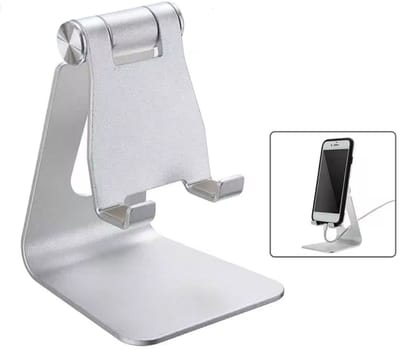 Telefoonstandaard - Telefoonhouder - Zilverkleurig - Aluminium - Opvouwbare houder voor je smartphone - CHPN