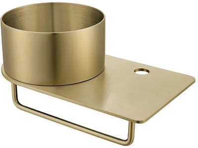 DutchLine - Toiletplanchet met waskom - 360x210x165 - Met Kraangat – Geborsteld messing Goud
