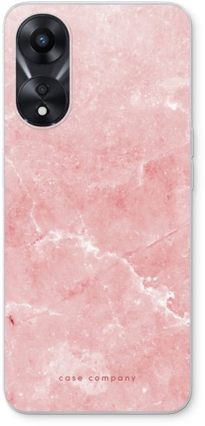 Case Company® - Hoesje geschikt voor Oppo A78 5G hoesje - Roze marmer - Soft Cover Telefoonhoesje - Bescherming aan alle Kanten en Schermrand