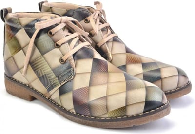 GOBY - Patroon - Enkellaarsjes - Damesboots - Laarzen - Hoge kwaliteit - Handmade - Maat 42