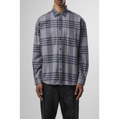 NN.07 Deon Western 5219 - Long Fit Shirt - Grey Check Maat: S | Casual Overhemden Outlet | Heren | Grijs