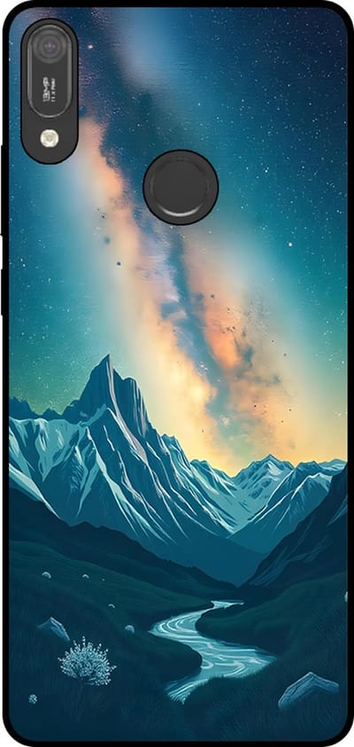 Smartphonica Telefoonhoesje Geschikt voor Huawei Y6 (2019) met Sterrenhemel Opdruk - TPU Backcover Case With Space And Milkyway Design geschikt voor Huawei Y6 (2019)
