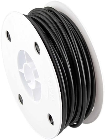 Rouleau 50m de gaine noire Transfil 26/10 std petite pour câble moto cyclo mob