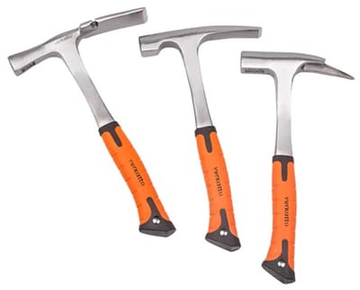 3-delige Hamer Set – Timmermanshamer, Metselhammer, 600 g Hoofdgewicht, Anti-Trillingshandgreep
