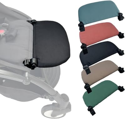 Verstelbare beensteun voor kinderwagen - Opvouwbare en gemakkelijk te bevestigen ondersteuning - Zacht en schoon te maken materiaal (Zwart)