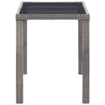 vidaXL - Tuintafel - 123x60x74 - cm - poly - rattan - antraciet