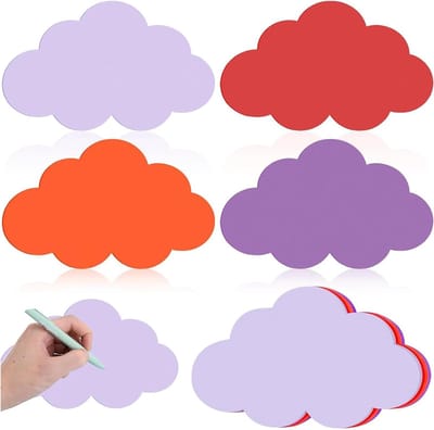 Inovra Plus - 40 stuks Moderatiekaarten Wolk 14 x 23 cm - Presentatiekaarten - 8 Kleuren - Kleurrijk - Metaplankaarten - Flipchart Papier - Set Leerkaarten - Kantoor & Lezing - Professionele Ondersteuning