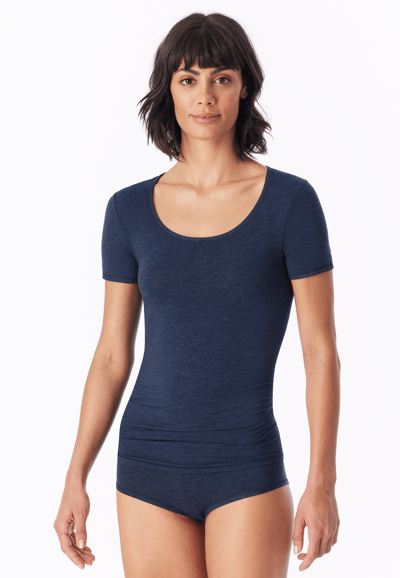SCHIESSER Personal Fit T-shirt (1-pack) - dames shirt korte mouwen nachtblauw