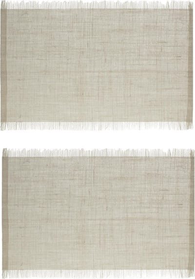 Secret de Gourmet Jute tafel placemat - Set van 4x stuks - naturel - 45 x 30 cm - Onderleggers - met rafels