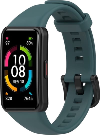 KELERINO. Siliconen bandje geschikt voor Huawei Band 6 - Groen