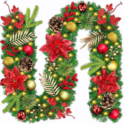 VH Supplies® Kerstslinger met Verlichting - Kerstslinger - Kerstversiering - 270cm