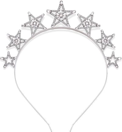 Glitter Ster Hoofdband Strass Tiara Kroon voor Bruiloft en Feestjes