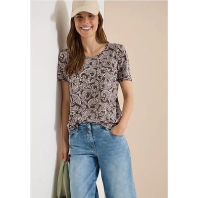 Shirt met ronde hals en patroon
