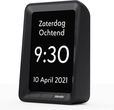 BBrain Sprekende Kalenderklok | Gesproken herinneringen | Natuurlijke stem | Zelf herinneringen inspreken | Medicatie alarm | Zwart