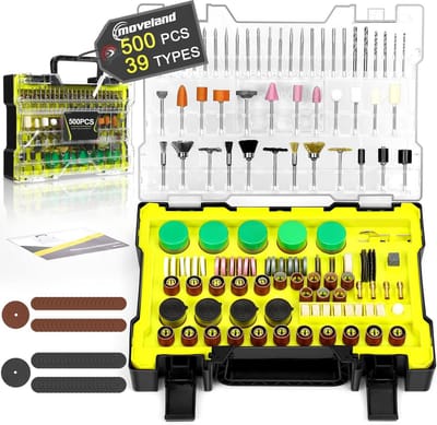 500-delige Multifunctionele Accessoireset voor Rotatiegereedschap - Slijpen, Polijsten, Boren en Frezen