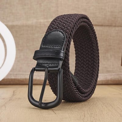 Heren Casual Geweven Elastische Riem Voor Buiten Rotsklimmen Training Werk Heren Riem Mode Dames Riem Te Combineren Met Jeans Riem 100cm black
