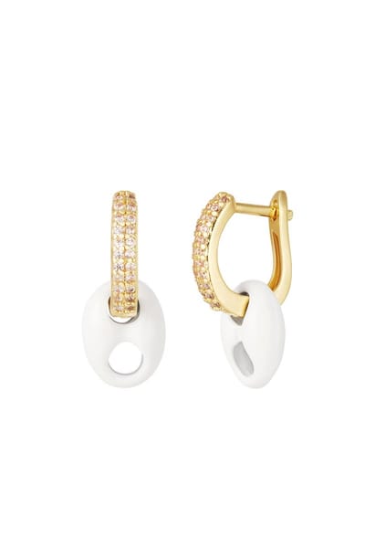 Colorful anchor link earrings -Wit - yehwang | Cadeau voor haar | Tieners | Moederdag
