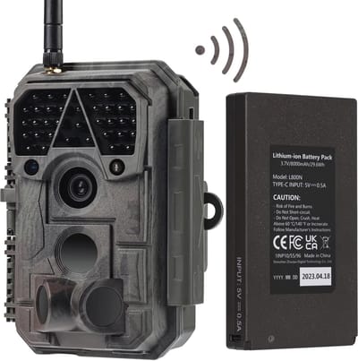 Wildcamera met Wifi en Nachtzicht - 48 MP, Oplaadbare Lithiumbatterij, Bewegingsmelder en Mobiele App