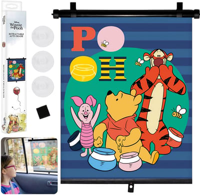 DISNEY Winnie de Poeh Zonnescherm, zonwering voor de auto, raamkap 36x45 cm