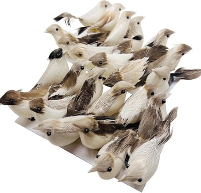 Kunststof Vogels met Veertjes - 24 Stuks voor Modelbouw, Tuinversiering en Bruiloften
