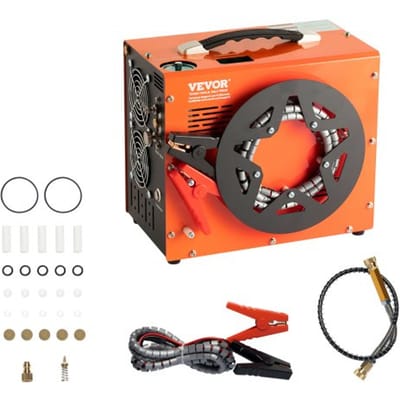VEVOR PCP-compressor 30 MPa/4500 PSI Luchtcompressor 0,5L Draagbare PCP DC12V & AC120V Compressor 25 min. bedrijfscyclus Luchtpomp 600W Hoogvermogenomvormer Hogedrukpomp Luchtgeweer
