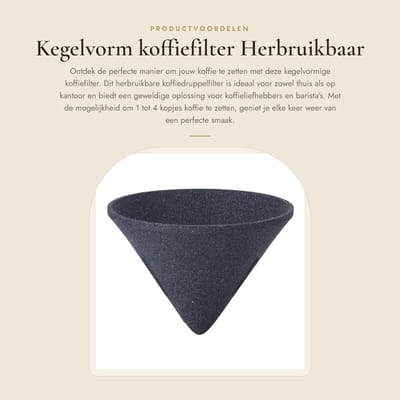 Dailygoods- Koffiedruppelfilter voor 1-4 kopjes - Herbruikbaar - Keramiek - Aluminiumoxide - Niet poreus - Efficiënt snijden - Koffiefilter
