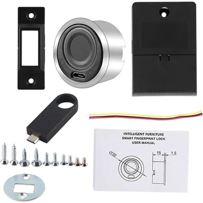 Serrure à empreinte digitale semi-conductrice entièrement automatique sans clé pour armoire, tiroir, serrure à combinaison de sécurité gray