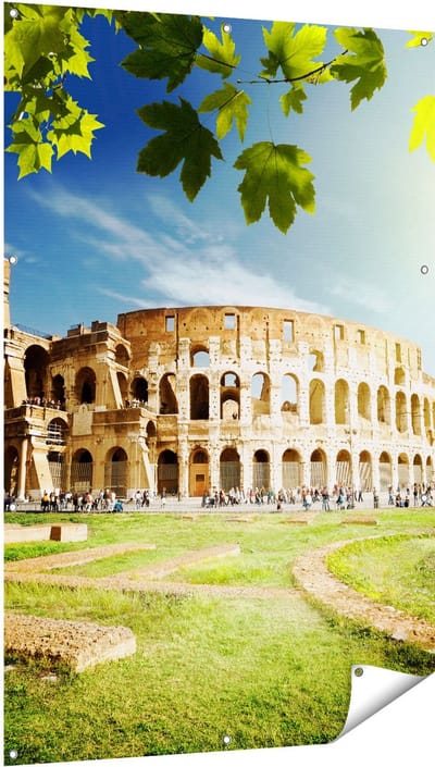 Gards Tuinposter Colosseum in Rome, Itali� - 100x150 cm - Tuindoek - Tuindecoratie - Wanddecoratie buiten - Tuinschilderij