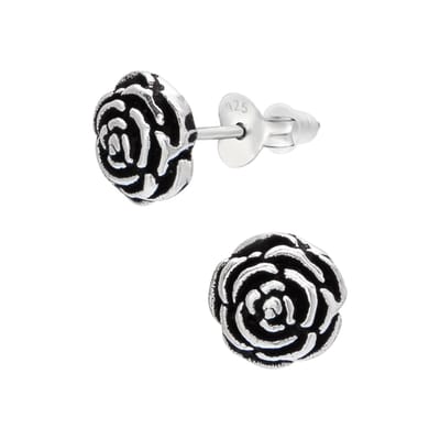 WeLoveSilver - zilveren oorstekers - sierlijke roos - 6.5 mm