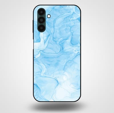 Smartphonica Telefoonhoesje voor Samsung Galaxy A04s met marmer opdruk - TPU backcover case marble design - Lichtblauw geschikt voor Samsung Galaxy A04s