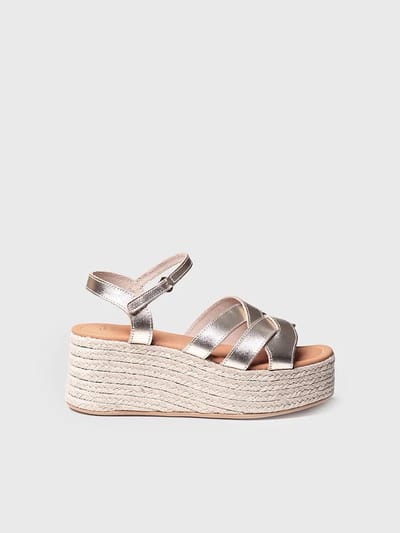 Gouden platform sandaal | CRISTINA