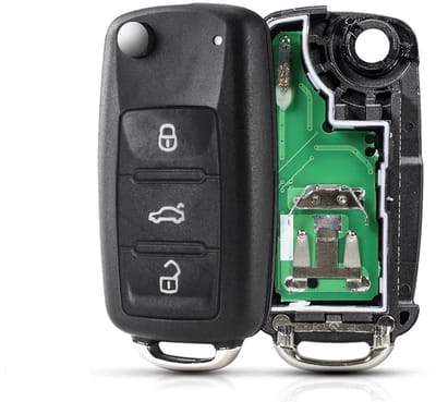 XEOD 3 knops klapsleutel - ID48 - 433MHZ - HU66 - Complete sleutel - Met electronica - 3 knops klapsleutel geschikt voor Volkswagen - Seat - Skoda ID48 433MHZ - 5K0837202AD - 1 stuks