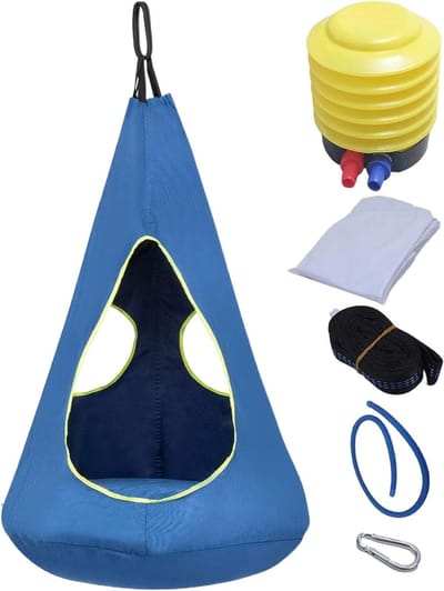 Kinder Schommelstoel - Nest Hangmat - Buiten Spelen - Verstelbare Comfort - Max 150kg - Saffier
