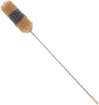 Telescopische Stofdoek - Microfiber Stoffer - Effectief Stof Verwijderen - Duurzaam Bamboe Handvat - Tot 150 cm - Grijs en bruin