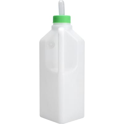 Bouteille en plastique blanc de 850 ml pour animaux de ferme, alimentation des veaux, eau, lait, embout en silicone white