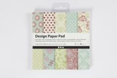 Design papierblok, vel 15,2x15,2 cm, 120 gr, mint groen, paars, 50 vel