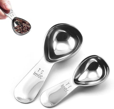 Set van 2 RVS Maatlepels voor Koffie, Suiker en Meer - Precisie Maatlepels van 15ml en 30ml, Ideaal voor Koffie, Bakken en IJs