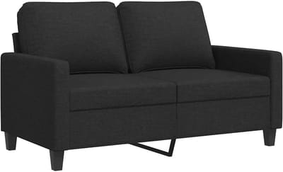 Tweezitsbank Stof - Loungebank Zwart - Gezellig Ontspannen - Modern Design - 120 cm Breed - Zwart