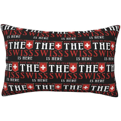 Zwitserse Zwitserland Vlag Rechthoekige Kussensloop Kussenhoes Decoratief Slaapkamer Bed Huis Comfort Plaid 50x35cm