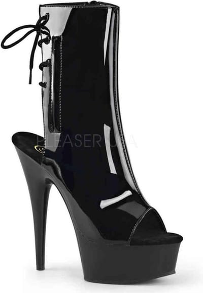 Pleaser - DELIGHT-1018 Plateau Laarzen - US 5 - 35 Shoes - Zwart
