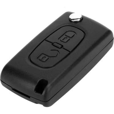 Hililand coque pour clé de voiture 2 boutons de voiture porte-clés étui clé coque de remplacement pour citroën gray