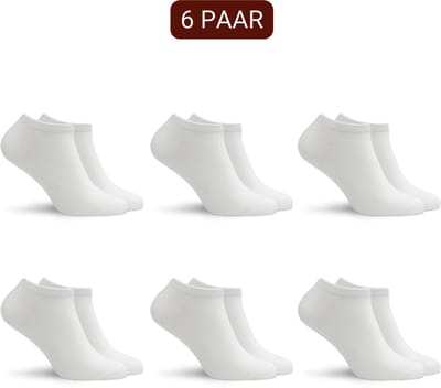Sukats® 6 Paar Sneakersokken - Maat 35-38 - Wit - Dames sokken - Enkelsokken dames - Meerdere maten en kleuren - Korte sokken - Naadloos