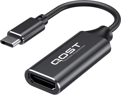 Qost - USB-C naar HDMI Adapter - Zwart - 4K / 60Hz - Converter - Type C to HDMI - Thunderbolt 3