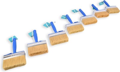 Schilderkwastenset - 7-Delig Plat en Blokkwast - Geschikt voor Water- en Oliebasis - Plastic - Blauw - Afmetingen: 20x12x3cm - Ideaal voor Diverse Verfklussen