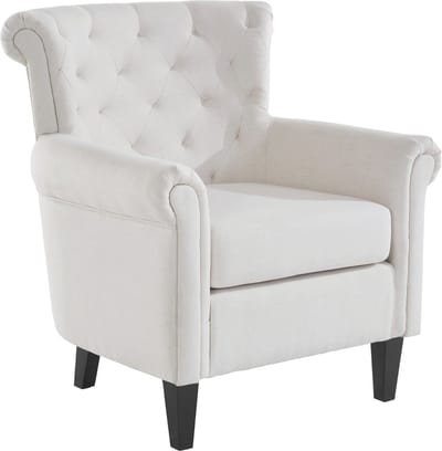 Cooper - Gestoffeerde Accent Stoel in CrÃƒÂ¨me Stof (92 x 82 x 80 cm)